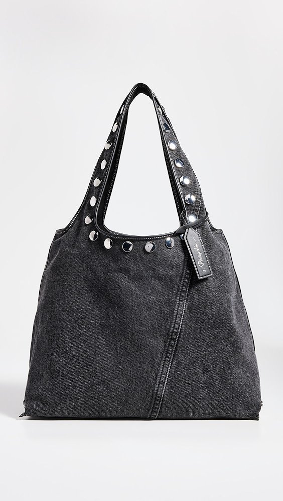 3.1 Phillip Lim Washed Denim Market Tote With Studs