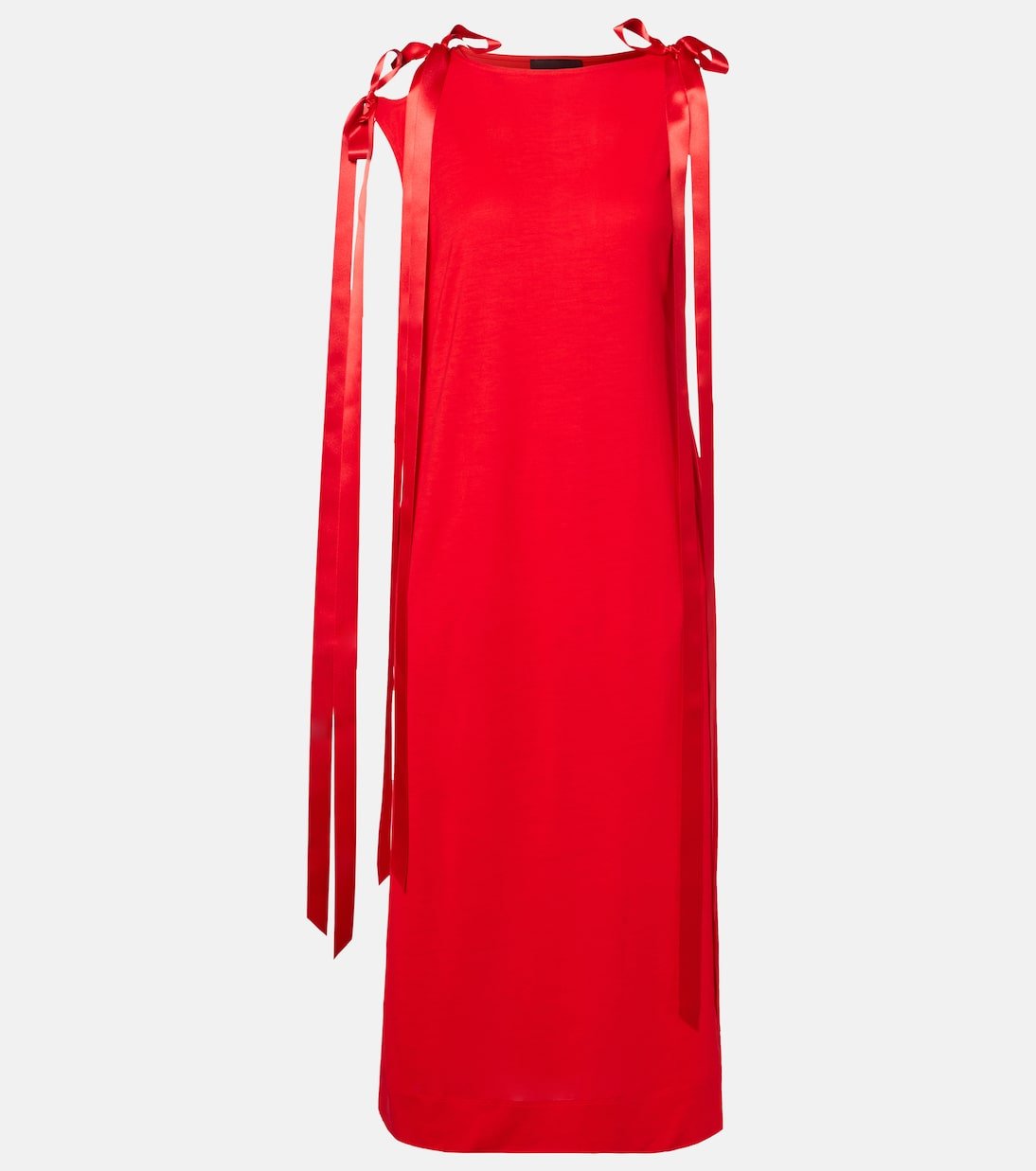 Bow-Detail Jersey Midi Dress