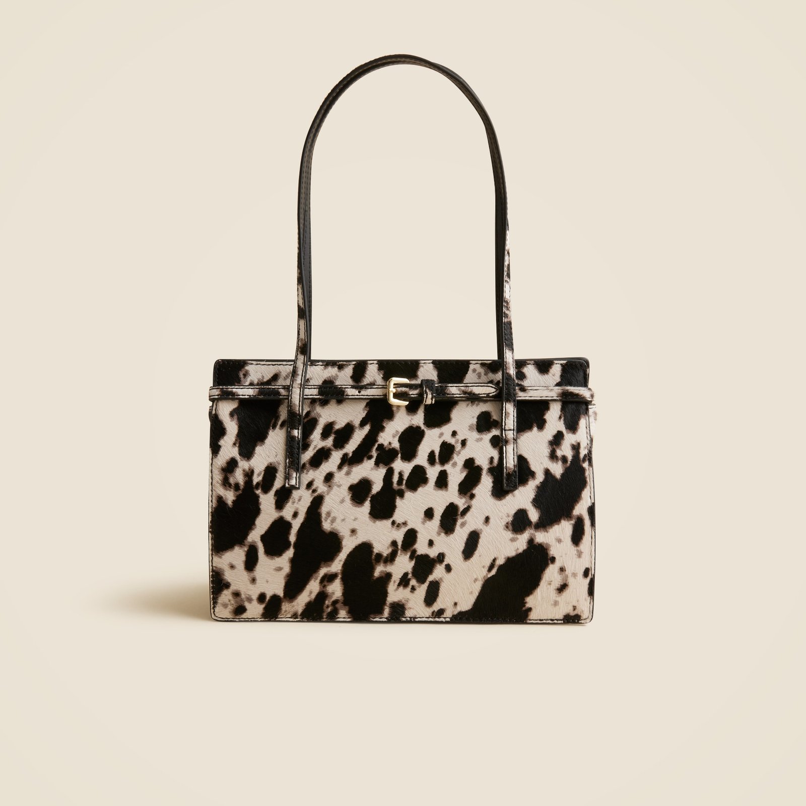 Edie Structured Shoulder Bag in Cow-Print Calf Hair