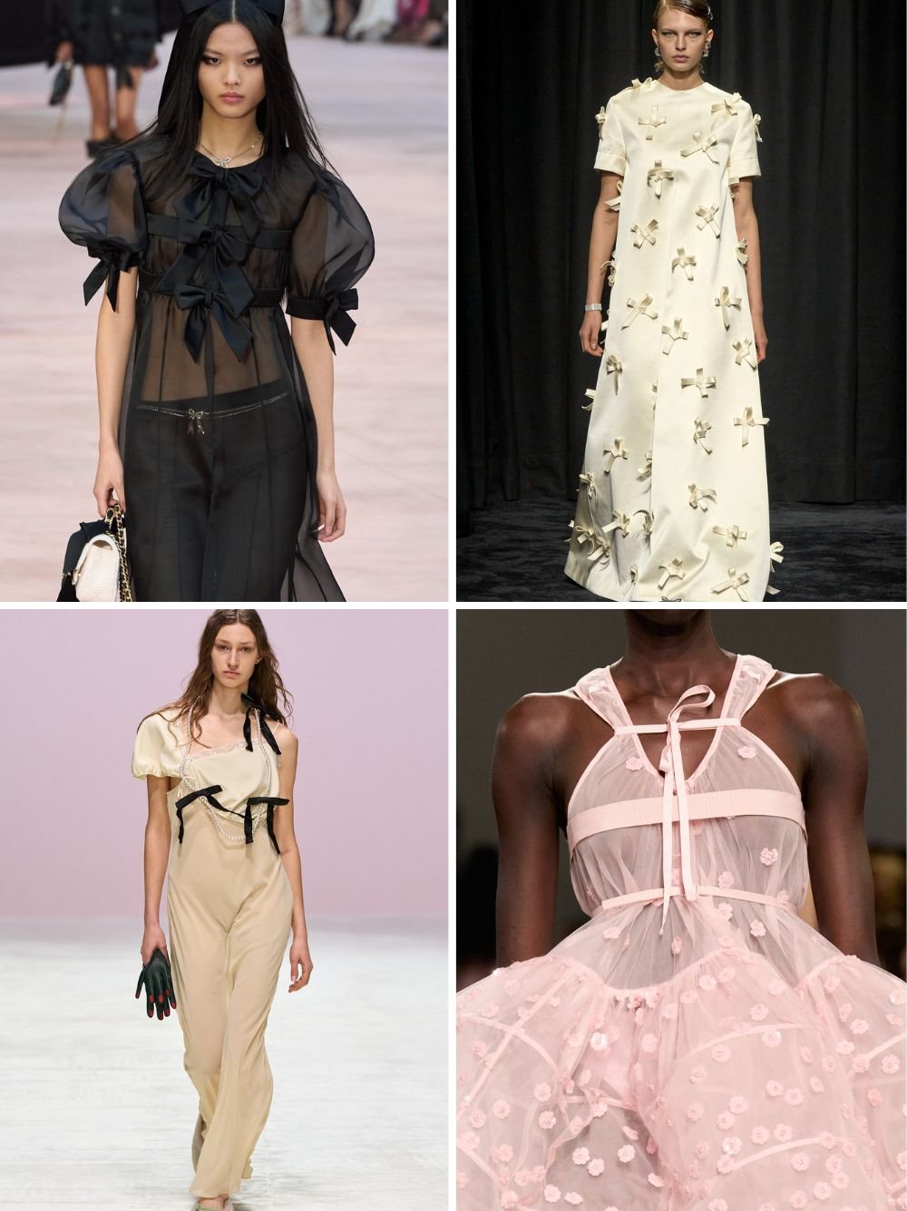 Autumn dress trends 2025: Dresses with bow detailing on the AW25 runways