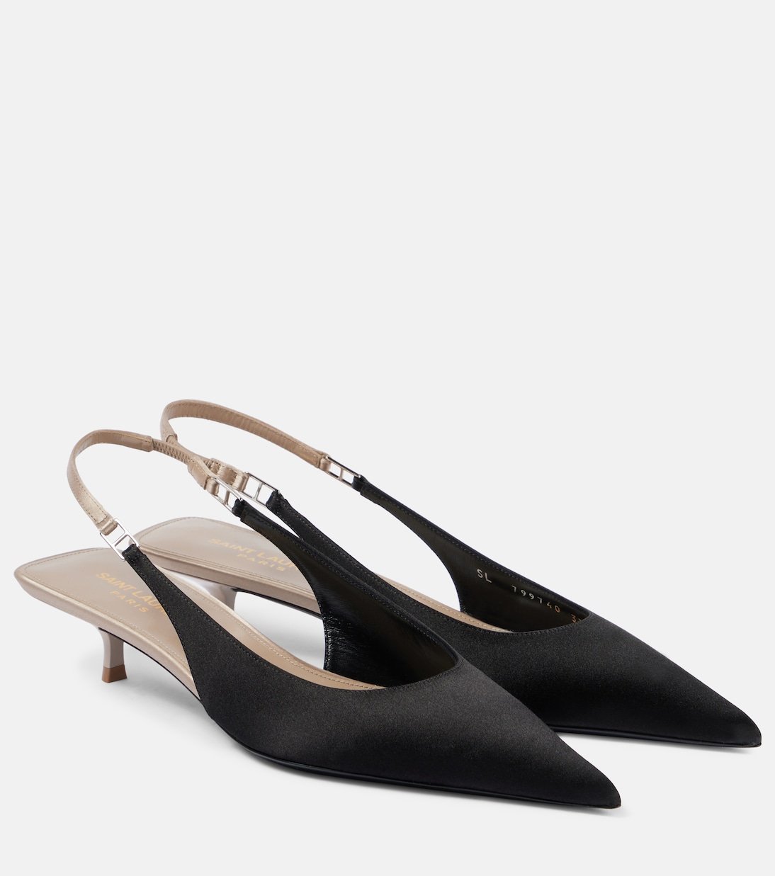Cherish 30 Satin Cr&ecirc;pe Slingback Pumps