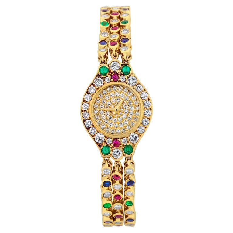 Chopard Diamond, Emerald, Ruby and Sapphire Watch