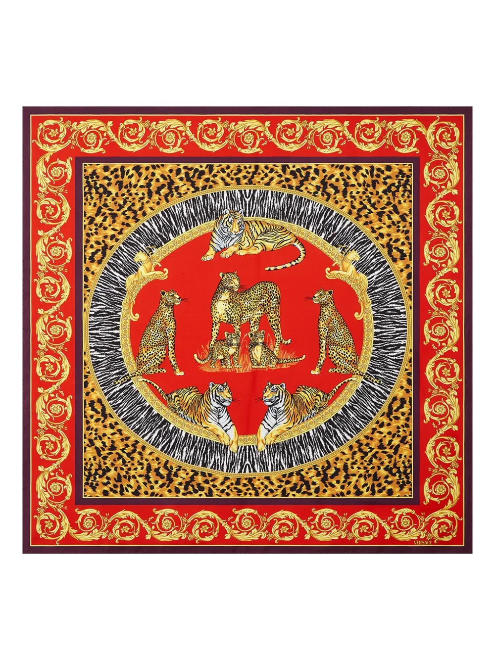 Versace Animal-Print Silk Scarf | One Size