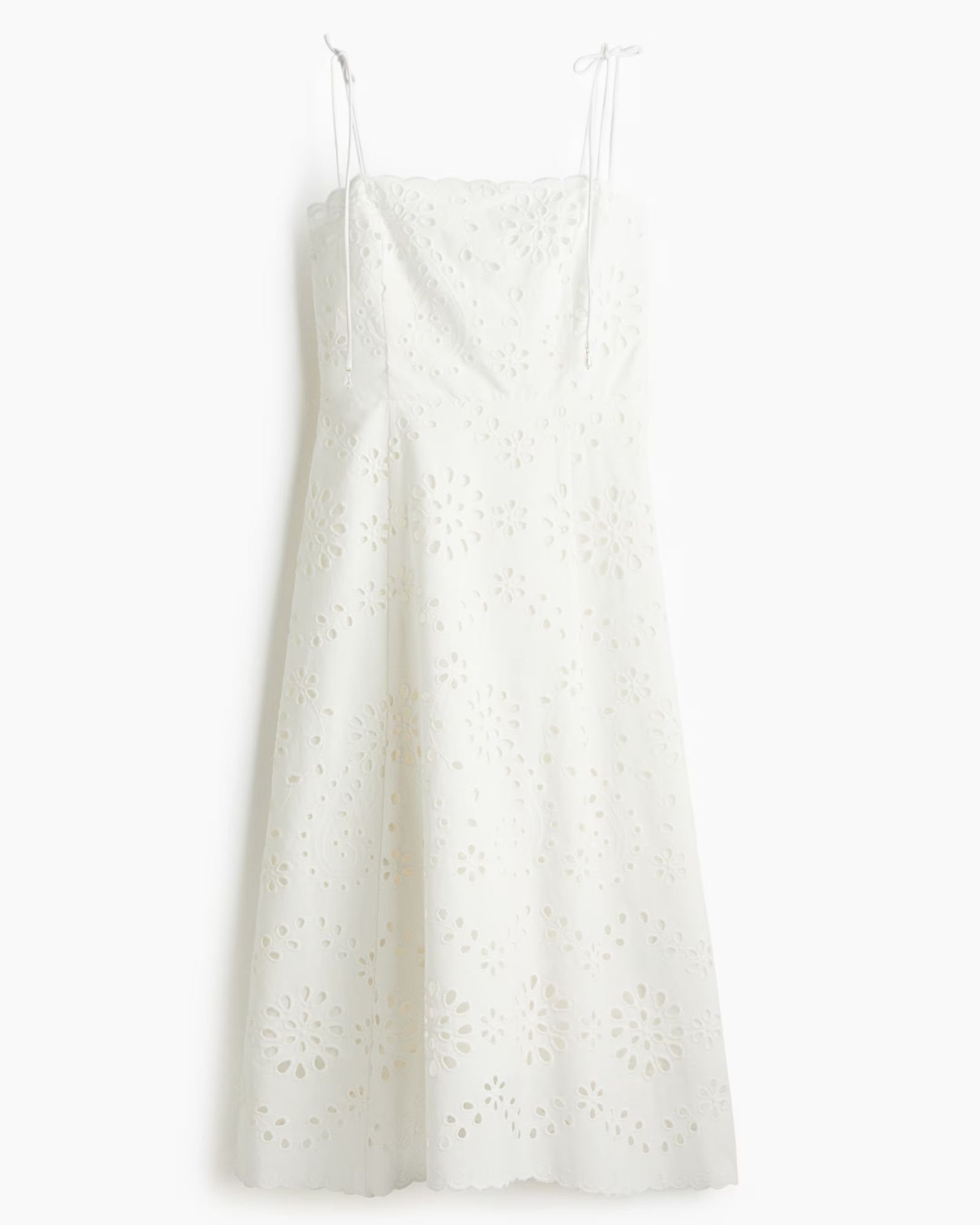 H&amp;M Tie-Strap Broderie Anglaise Dress