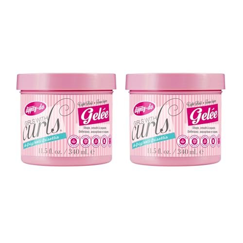 Dippity Do Girls With Curls Light Hold Gelee, Shape, Smooth &amp; Separate Curls, Formulated With Aloe, Vitamin E &amp; Wheat Protein, Frizz-Free, Never Crunchy, Curly Hair Gel for Women, 2 Pack